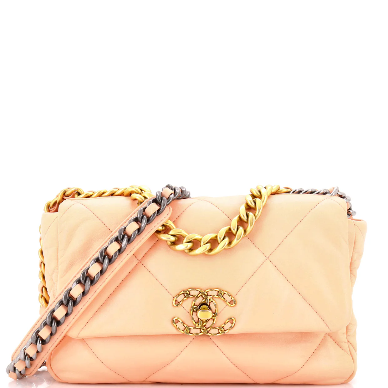 19 Flap Bag Quilted Leather Medium - Deep Luxury