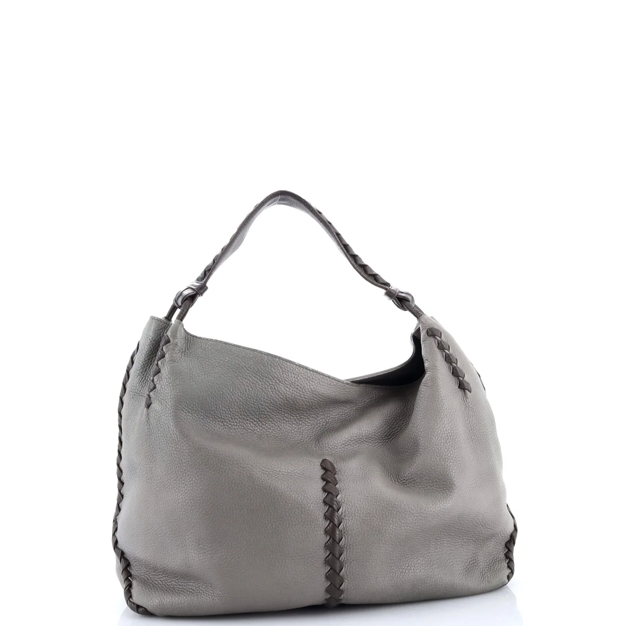 Open Hobo Cervo with Intrecciato Detail Medium - Deep Luxury