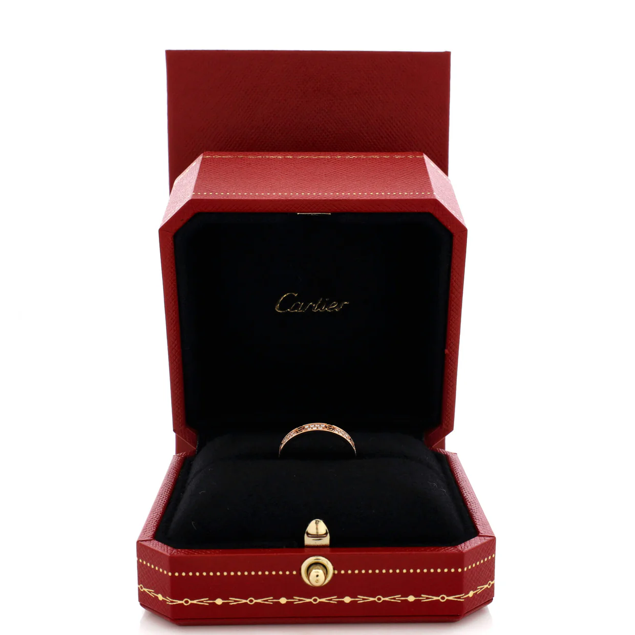 Love Wedding Band Pave Diamonds Ring 18K Rose Gold and Diamonds Small - Deep Luxury