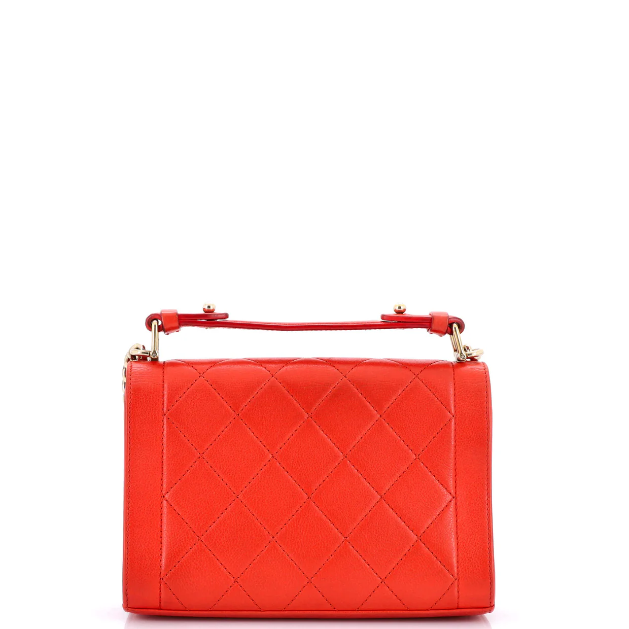 Label Click Flap Bag Quilted Calfskin Small - Deep Luxury