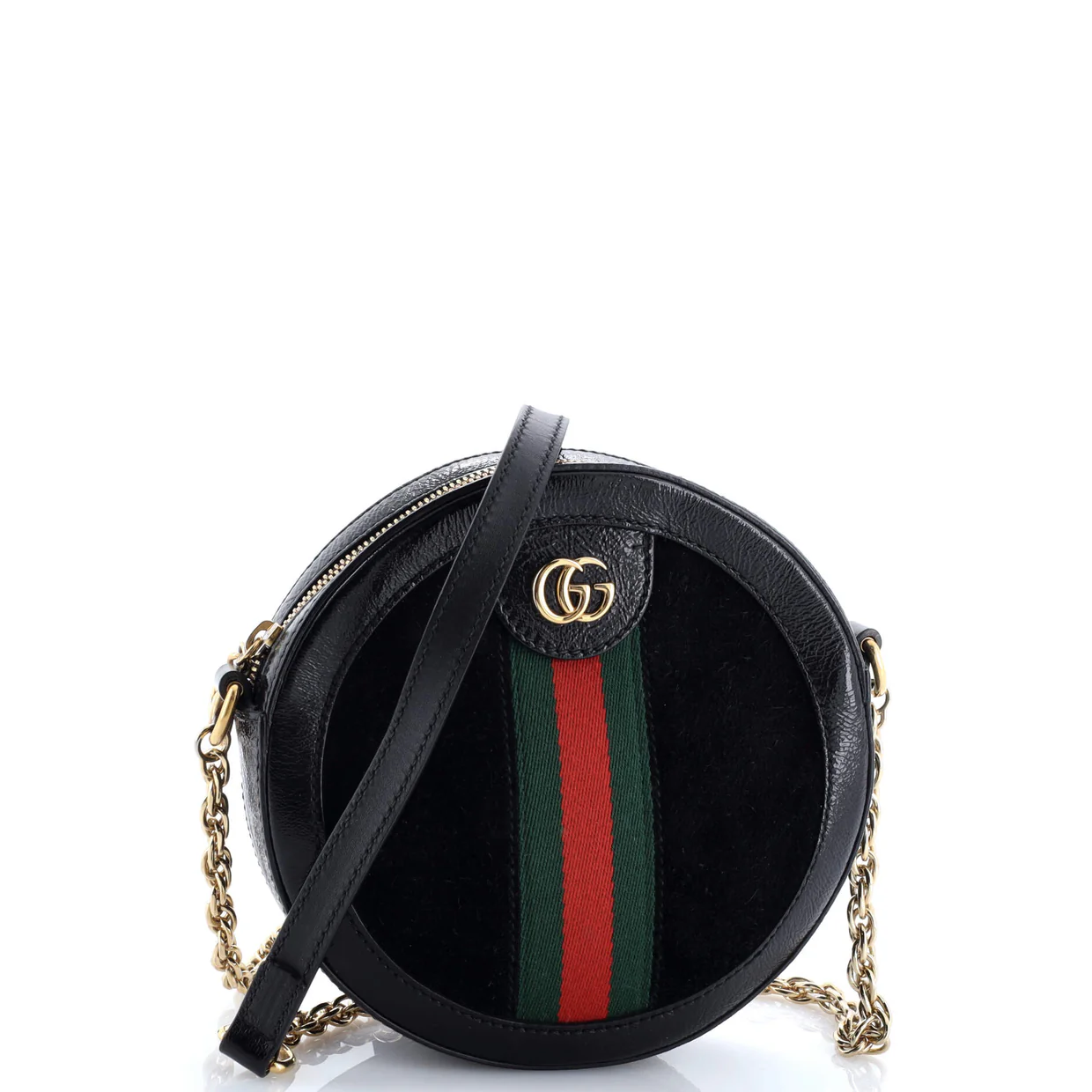 Ophidia Round Shoulder Bag Suede Mini - Deep Luxury