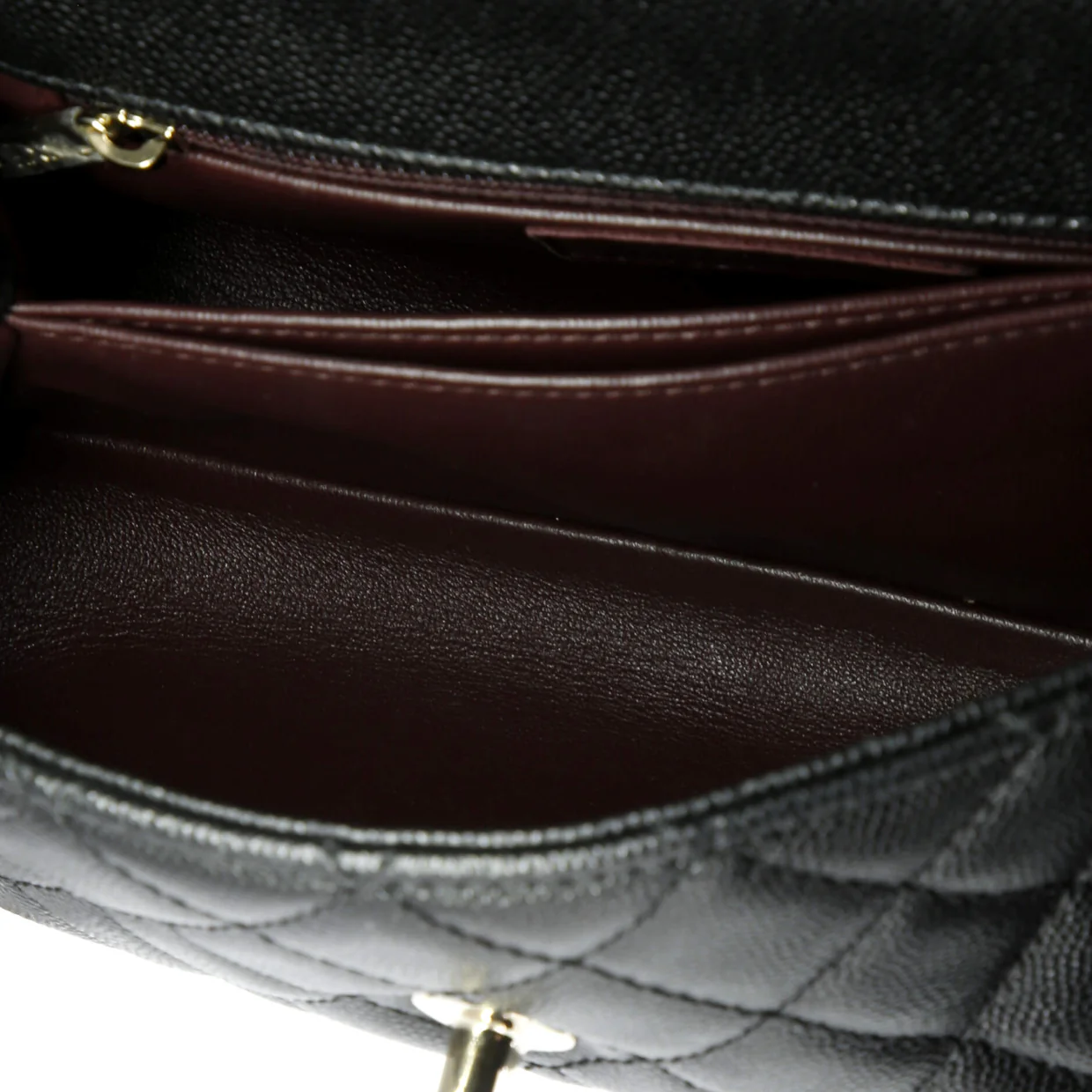 Coco Top Handle Bag Quilted Caviar Mini - Deep Luxury