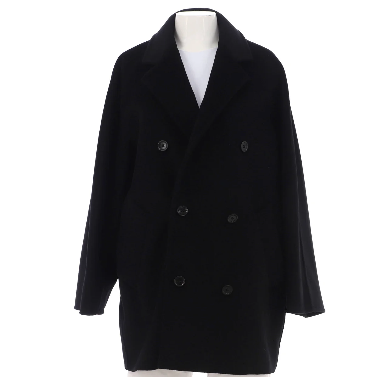 Women's 101801 Icon Double Breasted Short Coat Wool and Cashmere Blend - Deep Luxury