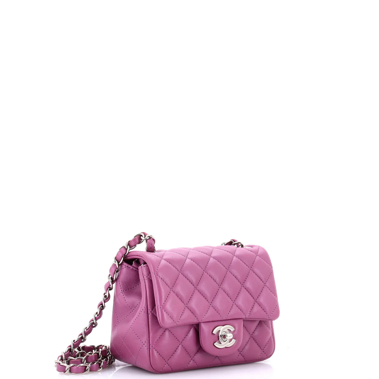 Square Classic Single Flap Bag Quilted Lambskin Mini - Deep Luxury