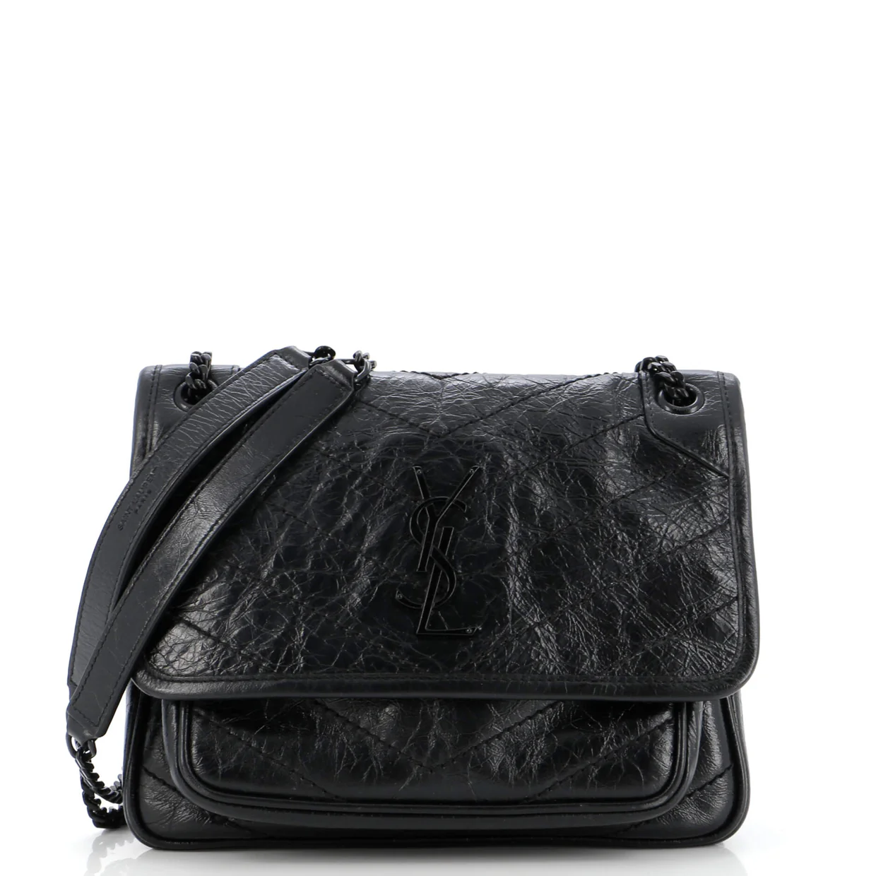 Niki Chain Flap Bag Matelasse Chevron Leather Baby - Deep Luxury