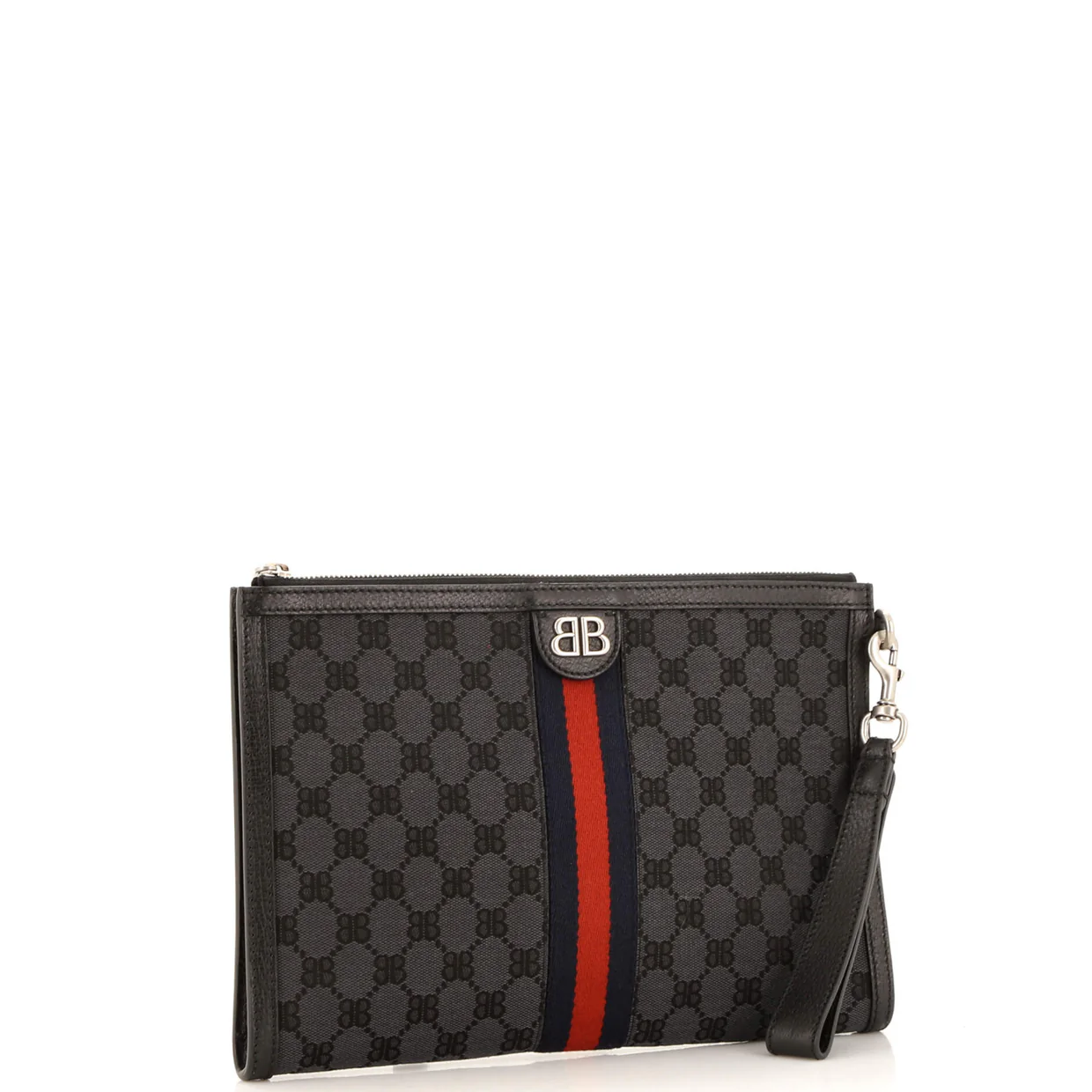 x Gucci The Hacker Project Web Wristlet Clutch BB Canvas - Deep Luxury