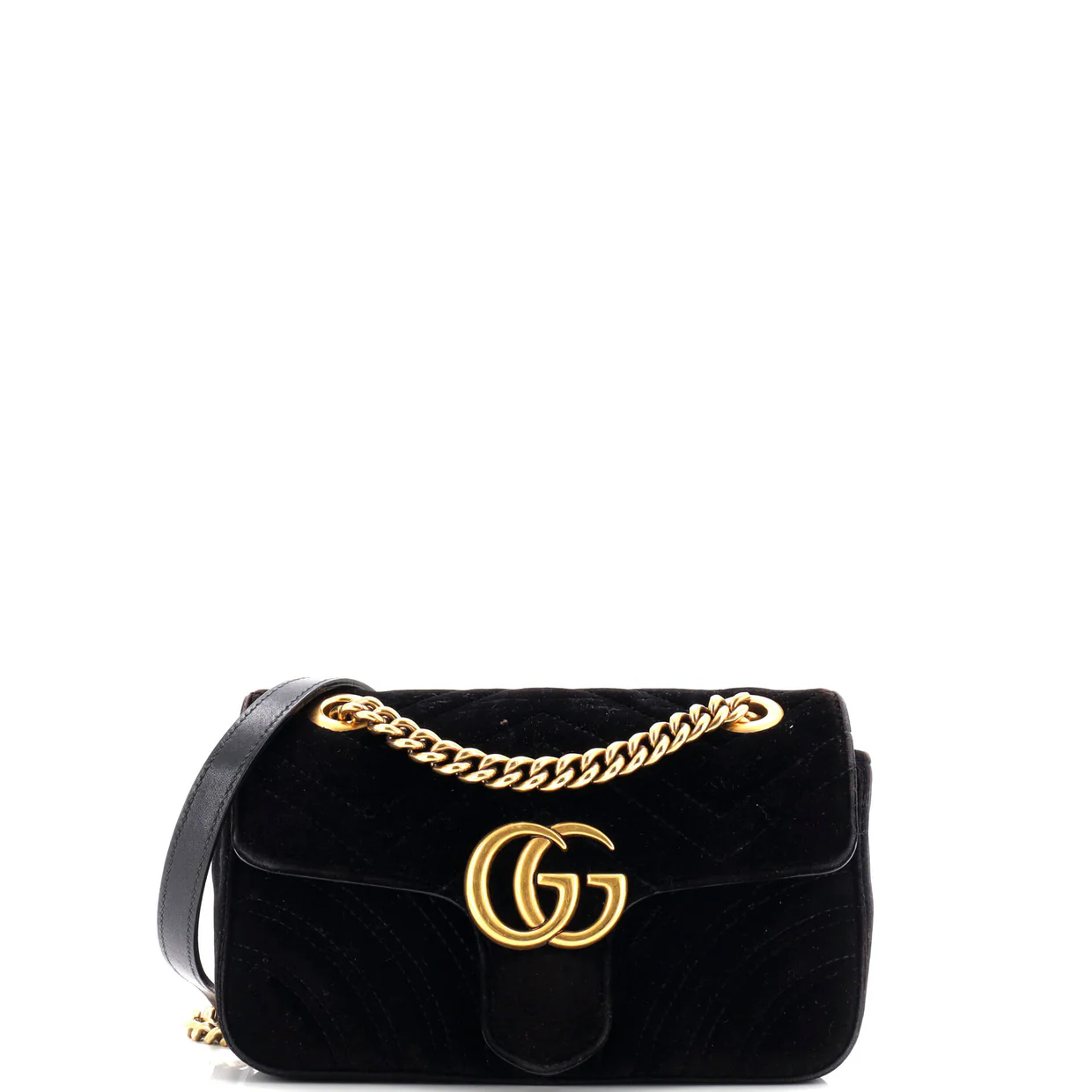 GG Marmont Flap Bag Matelasse Velvet Mini - Deep Luxury