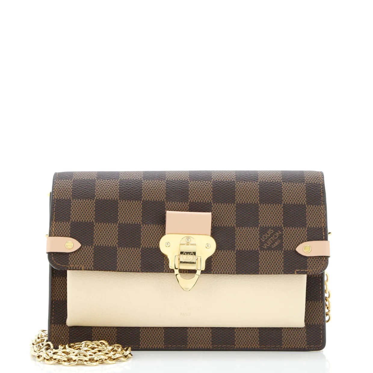 Vavin Chain Wallet NM Damier with Leather - Deep Luxury