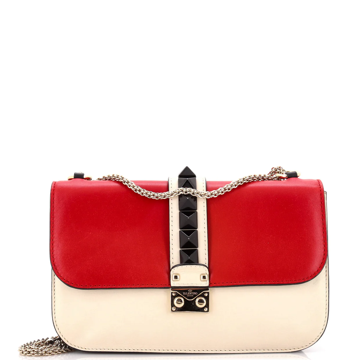Glam Lock Shoulder Bag Leather Medium - Deep Luxury