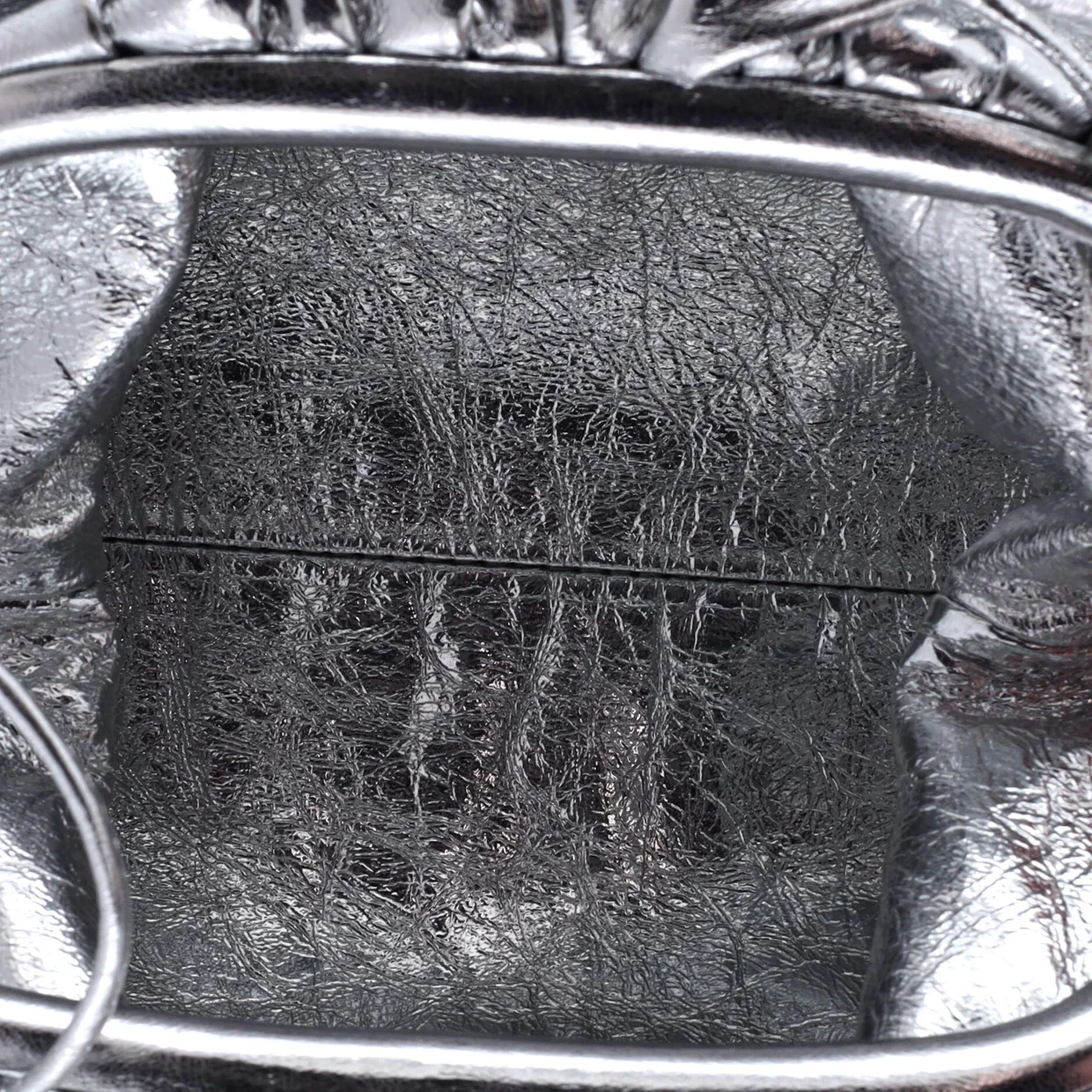 The Pouch Crinkled Metallic Leather Mini - Deep Luxury