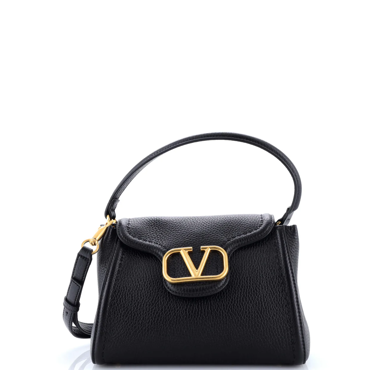 VLogo All Time Top Handle Bag Leather Small - Deep Luxury