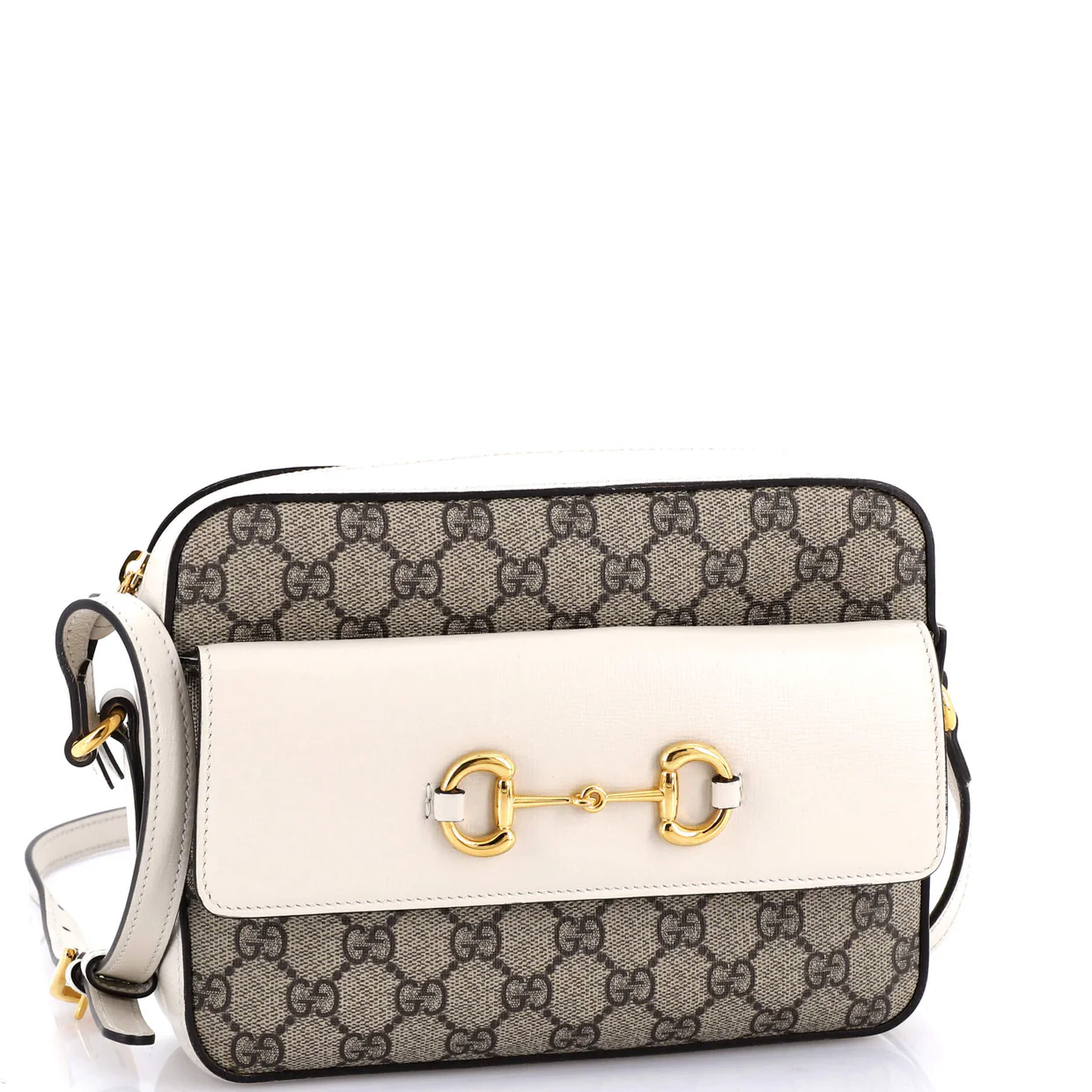 Horsebit 1955 Flap Pocket Camera Bag GG Coated Canvas and Leather Small - Deep Luxury