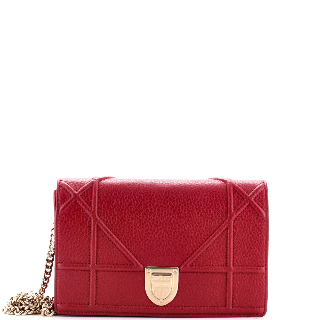 Diorama Wallet on Chain Leather - Deep Luxury