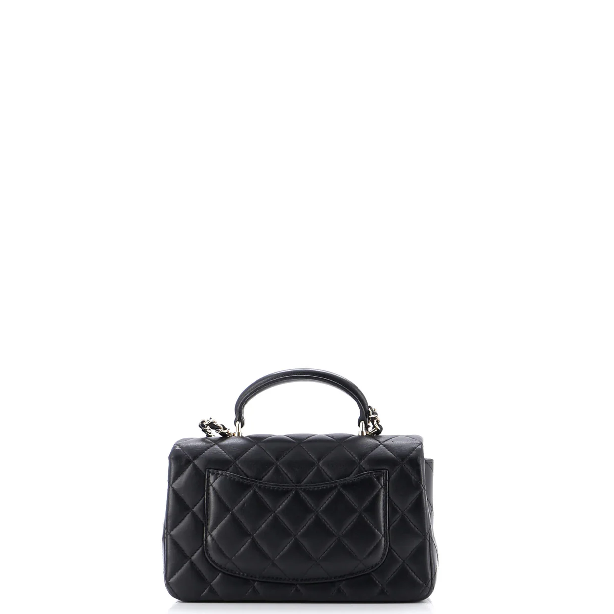 Classic Single Flap Top Handle Bag Quilted Lambskin Mini - Deep Luxury
