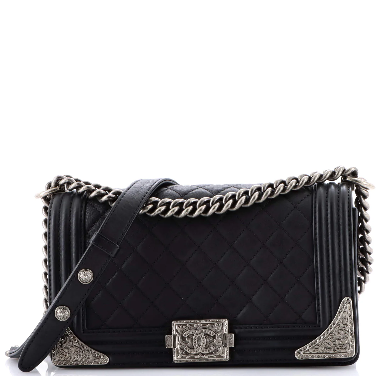 Paris-Dallas Boy Flap Bag Quilted Calfskin with Metal Adornments Old Medium - Deep Luxury