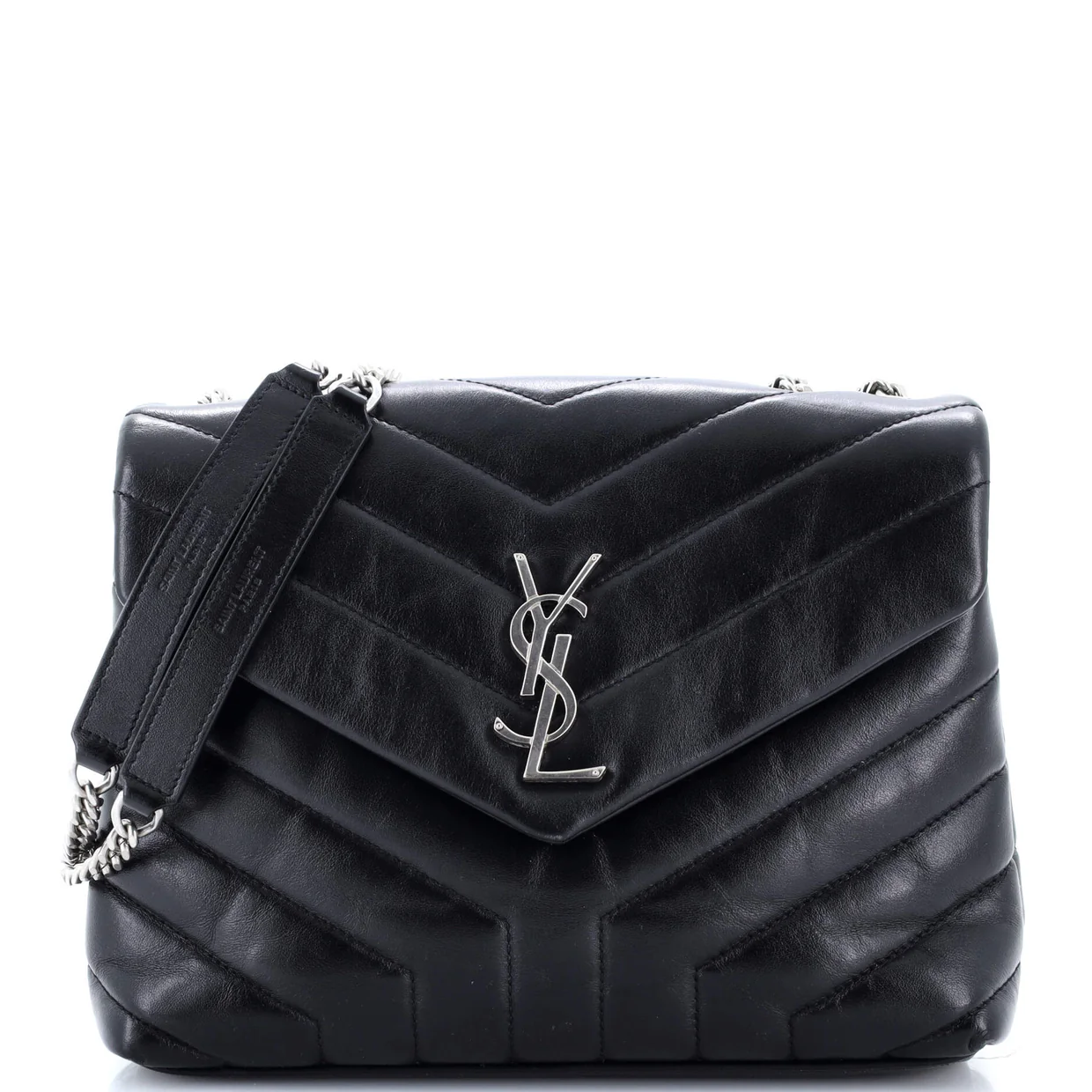 Loulou Shoulder Bag Matelasse Chevron Leather Small - Deep Luxury