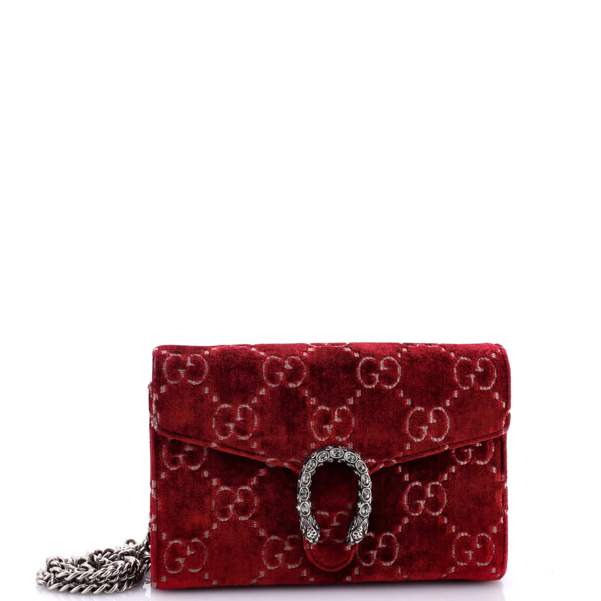 Dionysus Chain Wallet GG Velvet Small - Deep Luxury