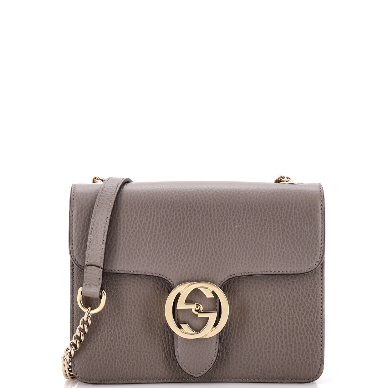 Interlocking Shoulder Bag Leather Small - Deep Luxury