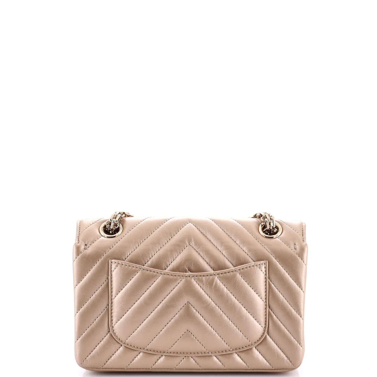 Reissue 2.55 Flap Bag Chevron Metallic Aged Calfskin Mini - Deep Luxury