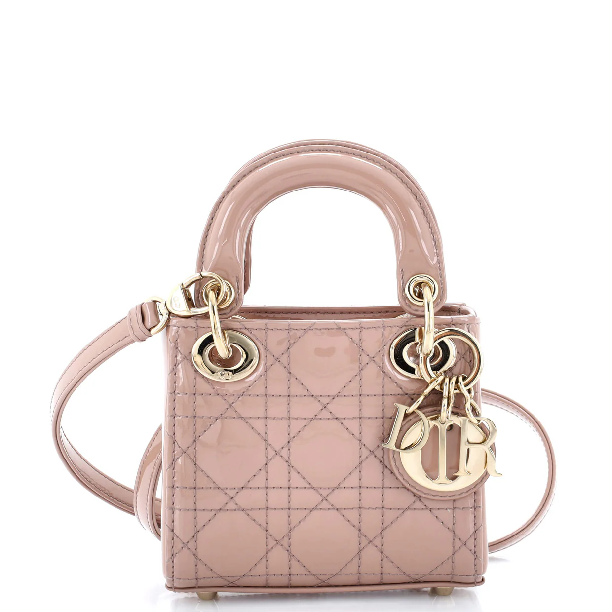 Lady Dior Bag Cannage Quilt Patent Micro - Deep Luxury