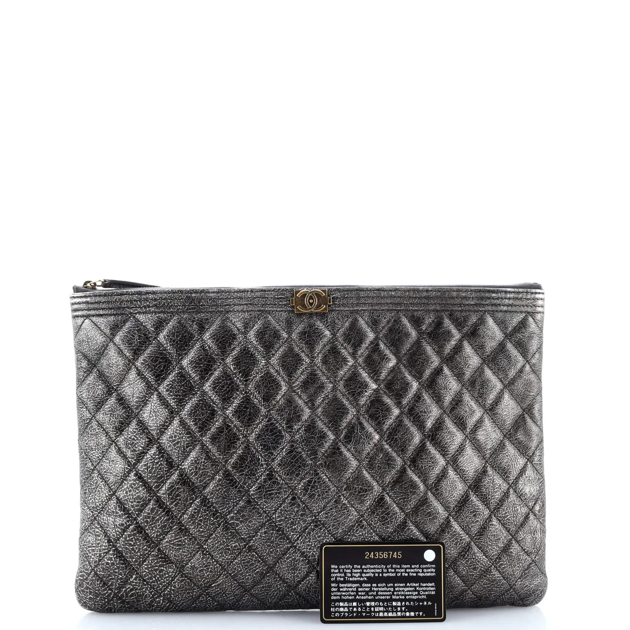 Boy O Case Clutch Quilted Calfskin Large - Deep Luxury