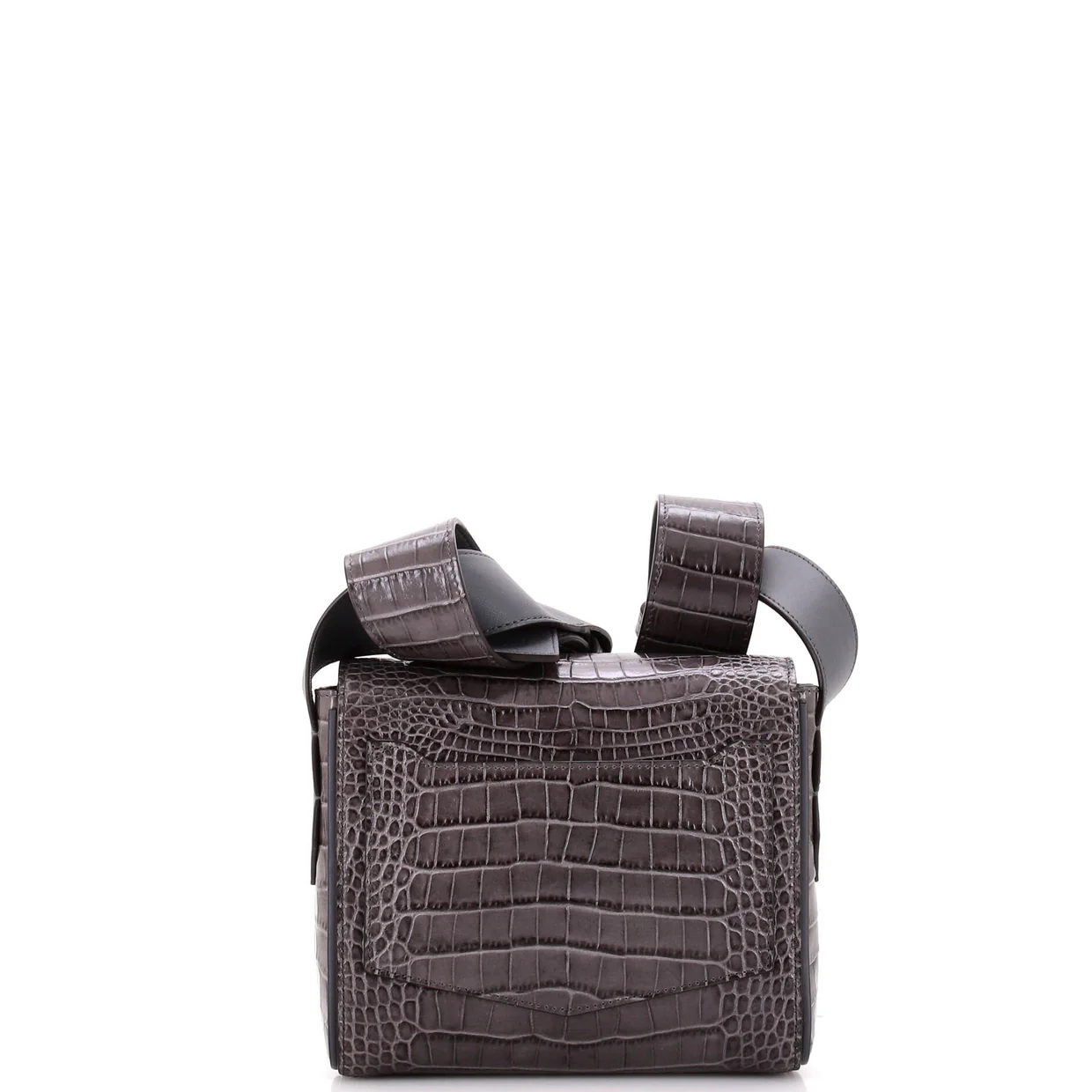 Eden Handbag Crocodile Embossed Leather Medium - Deep Luxury