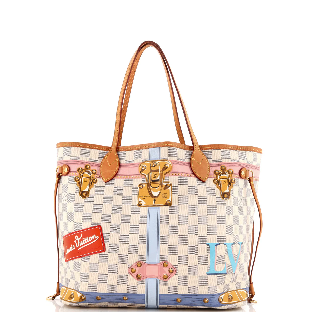 Neverfull NM Tote Limited Edition Damier Summer Trunks MM - Deep Luxury