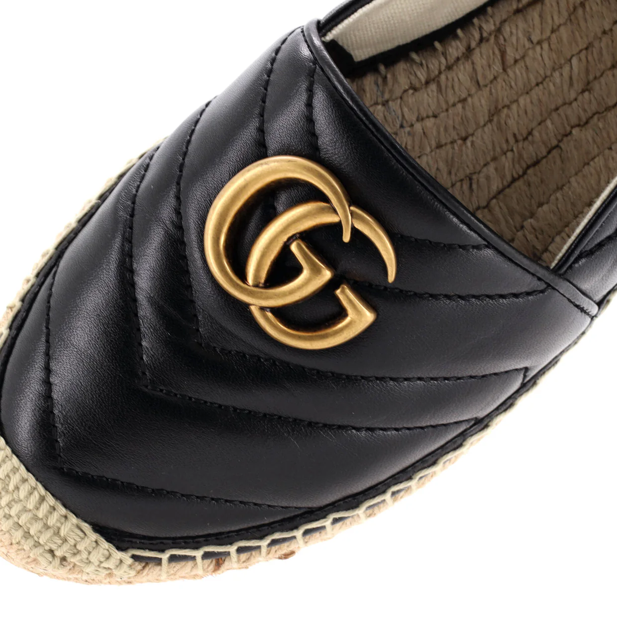 Women's GG Marmont Espadrilles Matelasse Leather - Deep Luxury