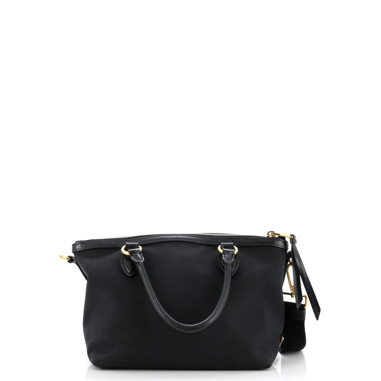 Logo Convertible Zip Tote Canvas with Leather Small - Deep Luxury