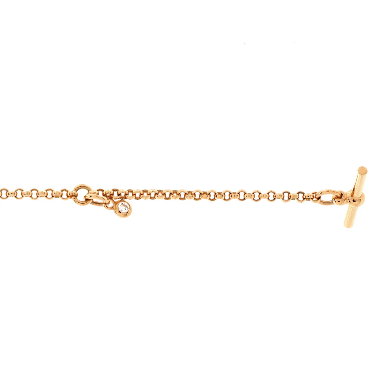 Ex-Libris Bracelet 18K Rose Gold with Diamond Small - Deep Luxury