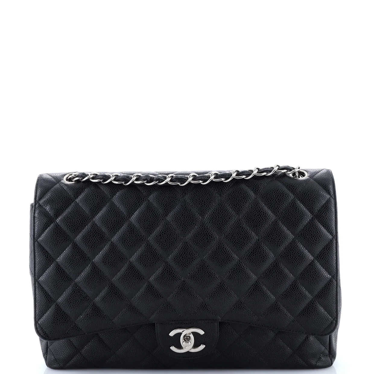 Classic Double Flap Bag Quilted Caviar Maxi - Deep Luxury