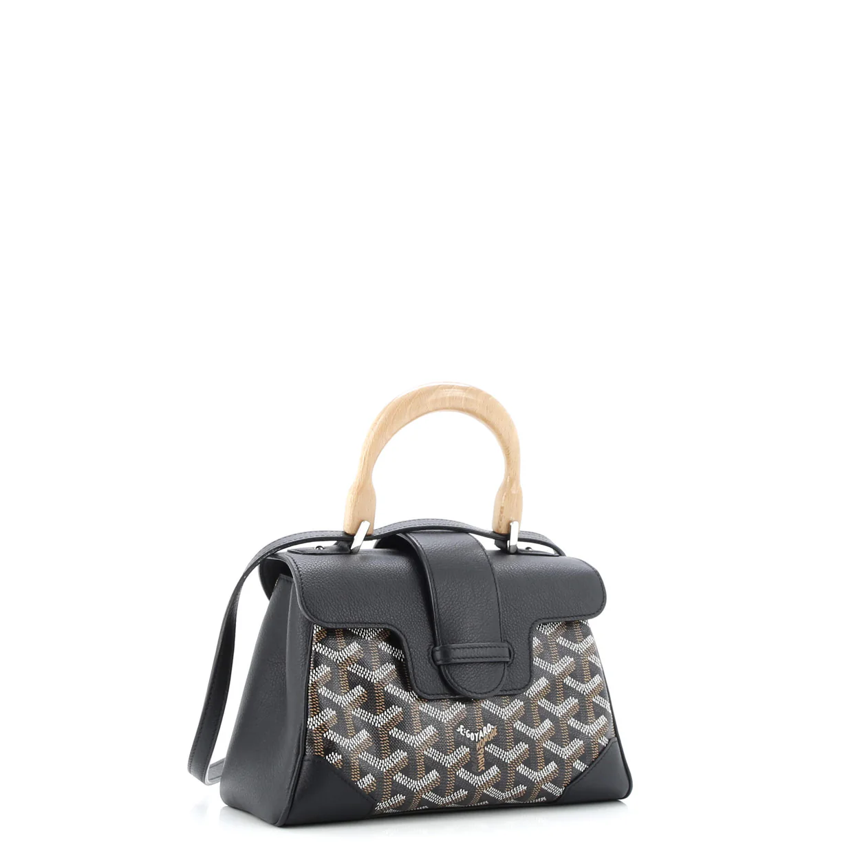 Saigon Top Handle Bag Coated Canvas with Leather Mini - Deep Luxury