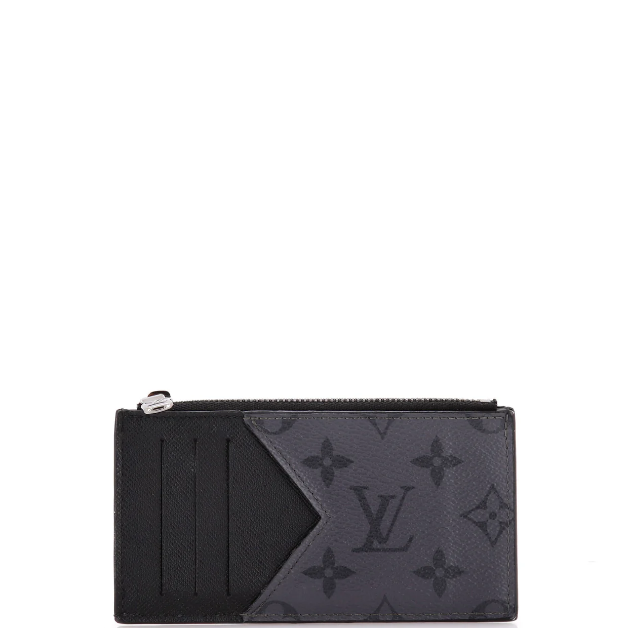 Coin Card Holder Reverse Monogram Eclipse Canvas - Deep Luxury