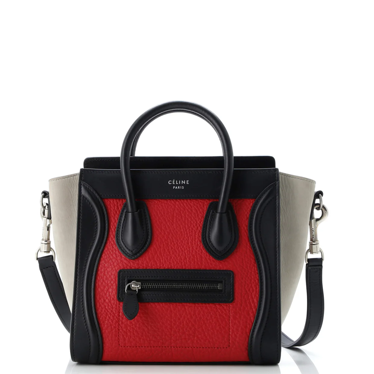 Tricolor Luggage Bag Leather Nano - Deep Luxury
