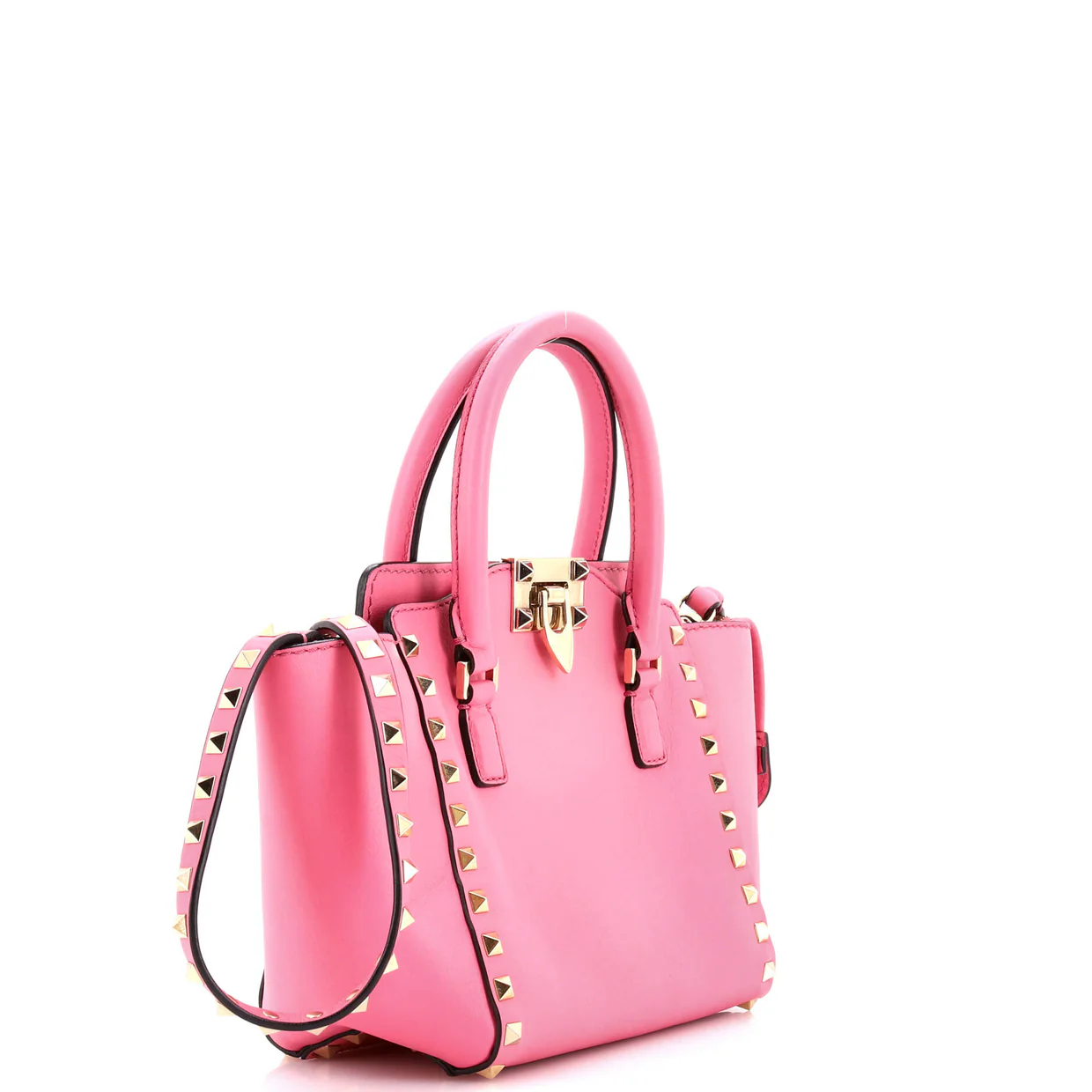 Rockstud Tote Rigid Leather Mini - Deep Luxury