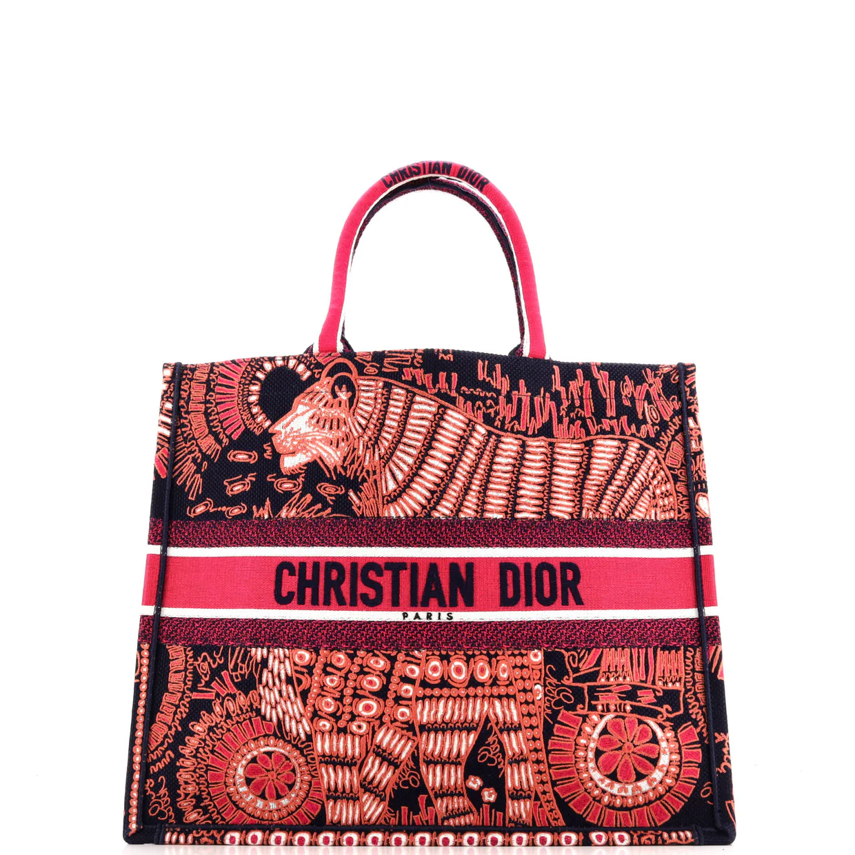 Book Tote Embroidered Canvas Large - Deep Luxury