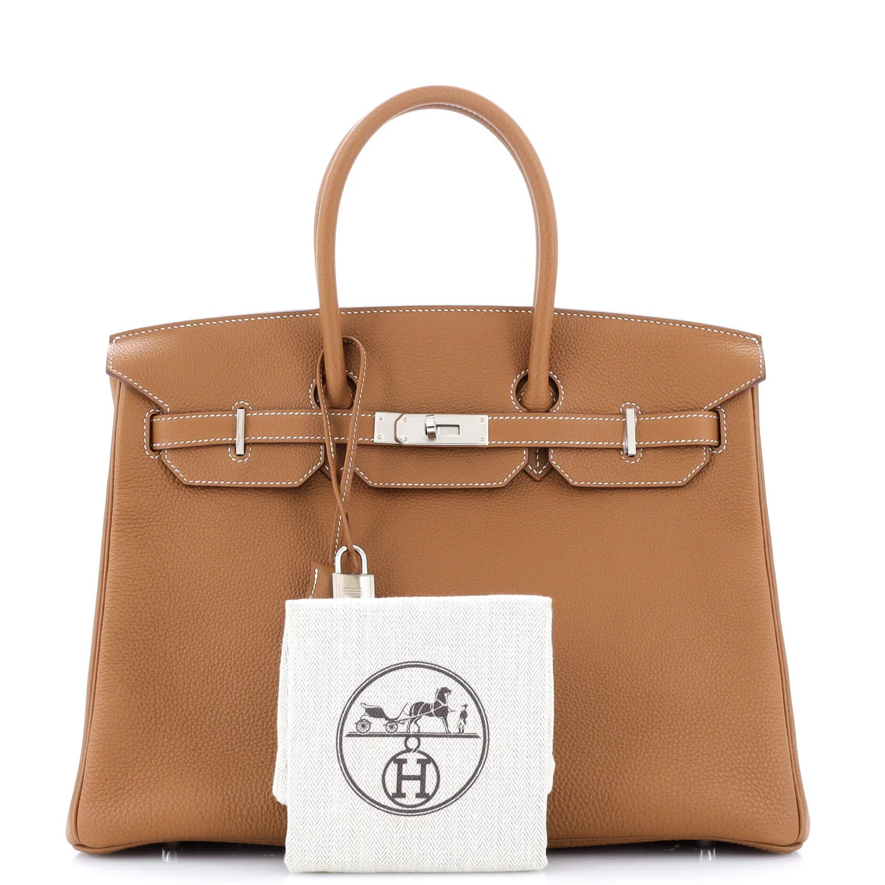 Birkin Handbag Gold Togo with Palladium Hardware 35 - Deep Luxury