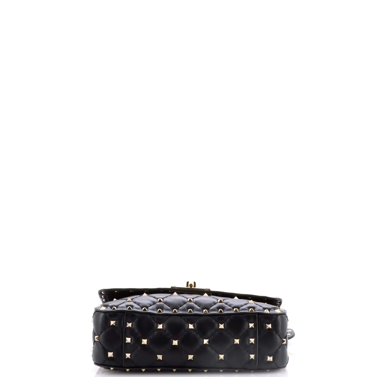Rockstud Spike Flap Bag Quilted Leather Small - Deep Luxury