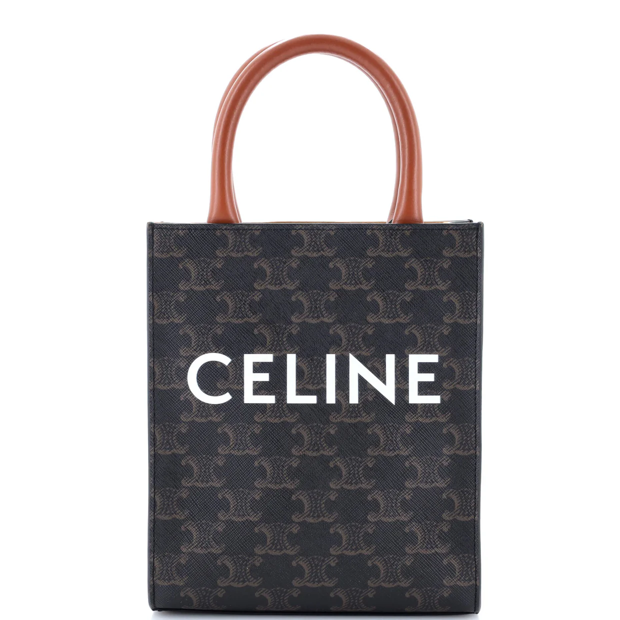 Vertical Cabas Tote Triomphe Coated Canvas Mini - Deep Luxury