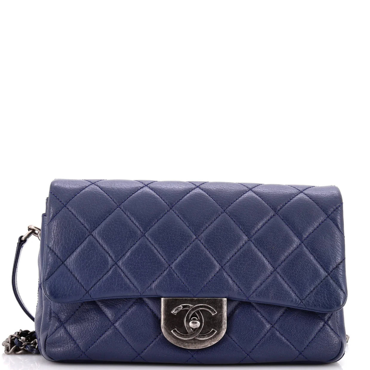 Double Carry Chain Waist Bag Quilted Goatskin Small - Deep Luxury