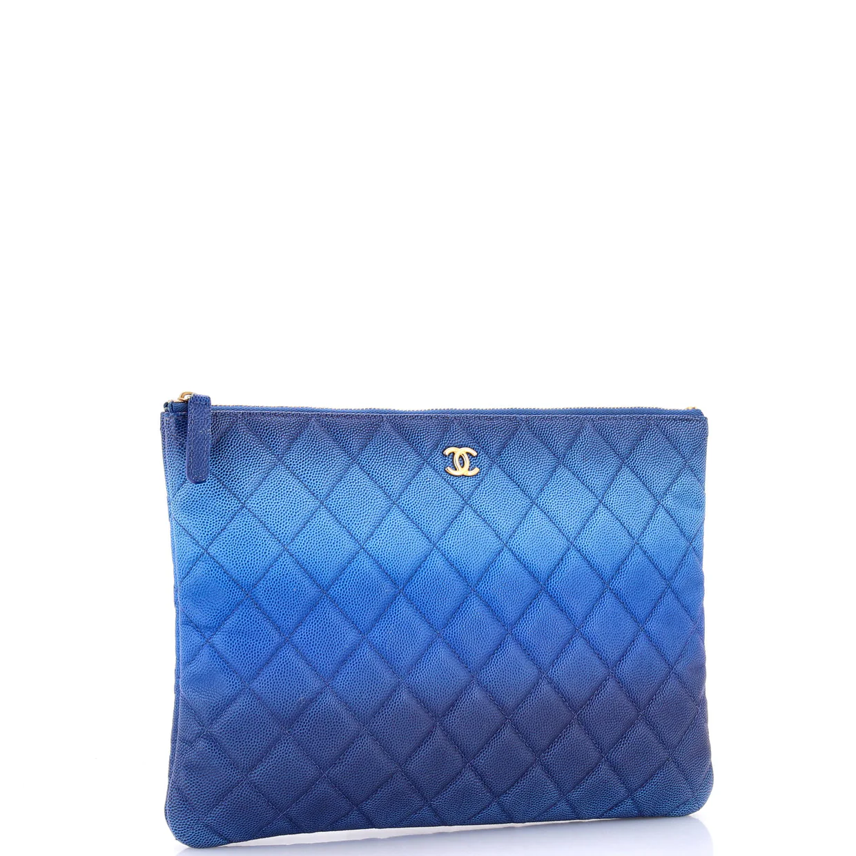 O Case Clutch Quilted Ombre Caviar Medium - Deep Luxury