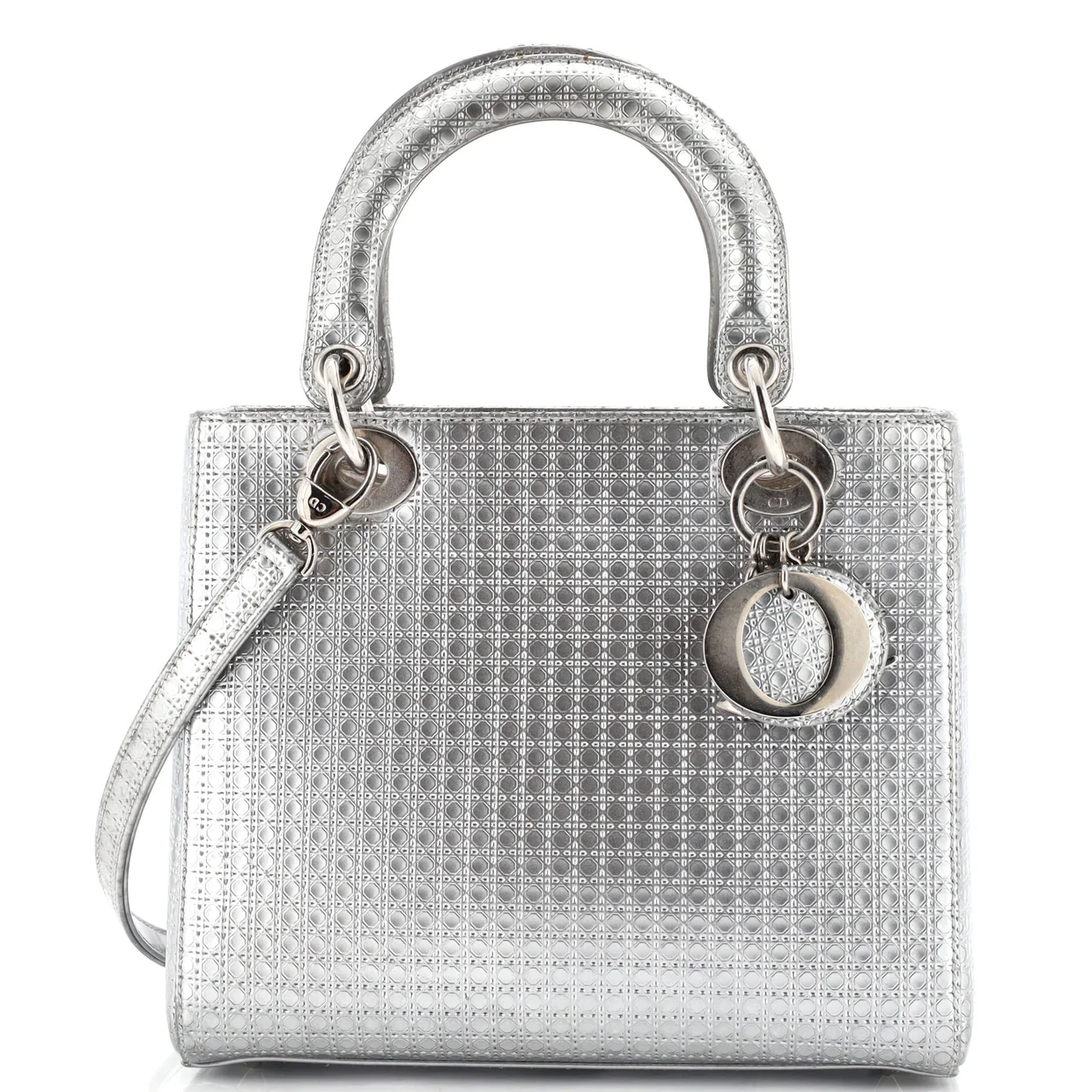 Lady Dior Bag Micro Cannage Metallic Calfskin Medium - Deep Luxury