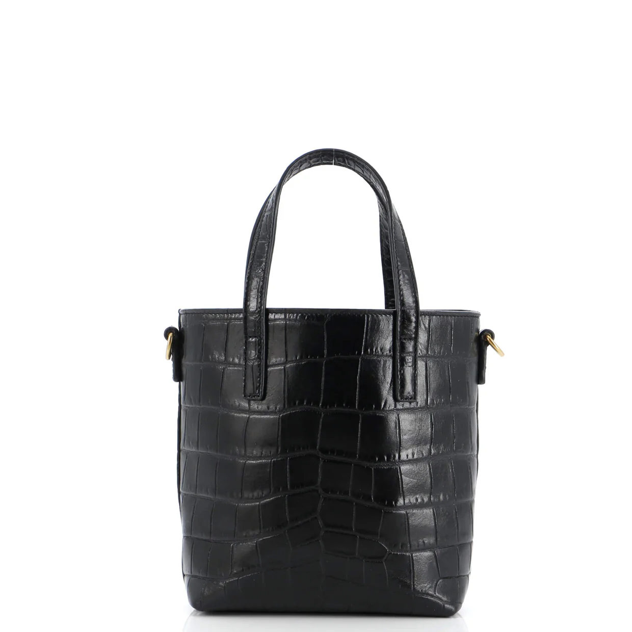 Shopper Tote Crocodile Embossed Leather Mini Toy - Deep Luxury
