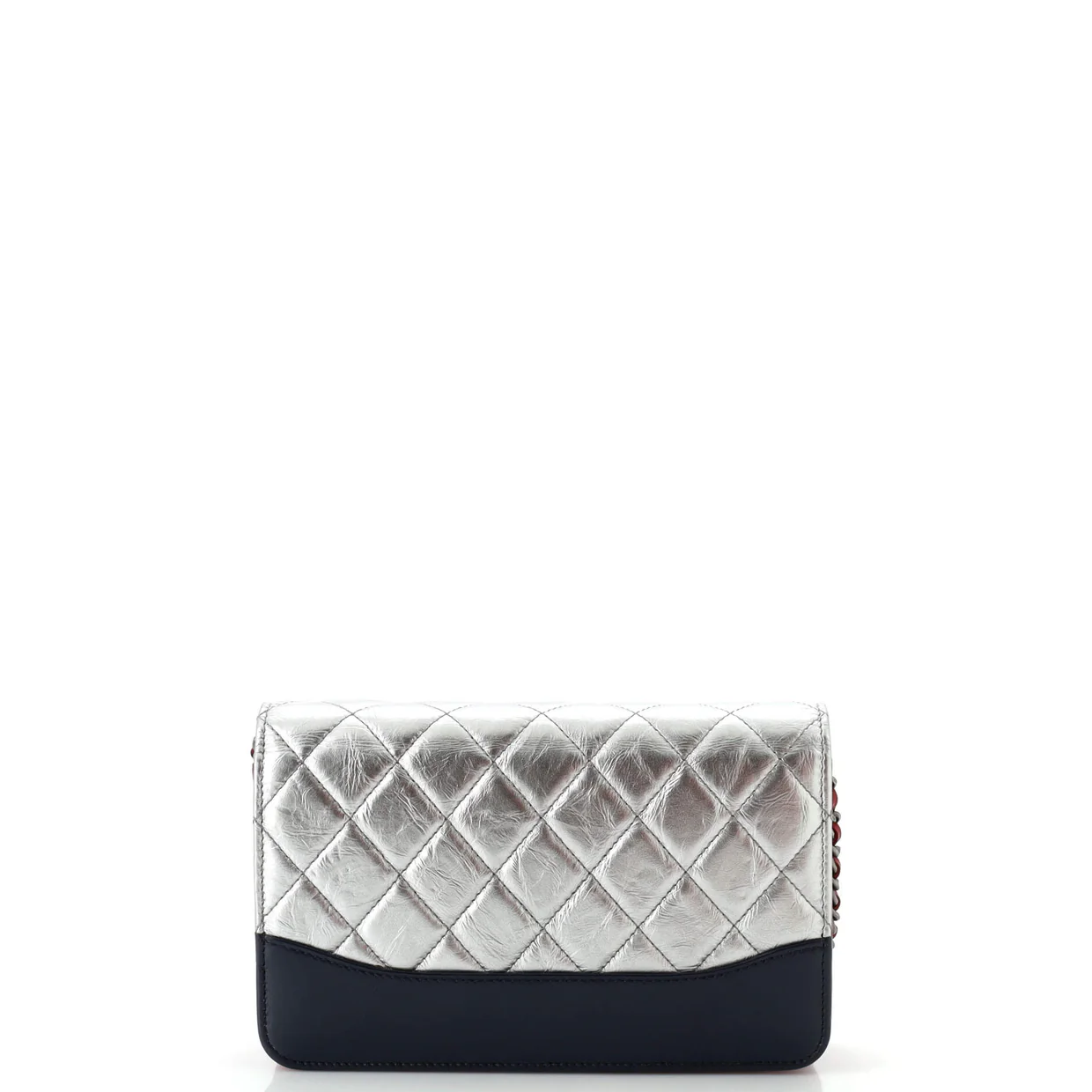 Gabrielle Wallet on Chain Quilted Aged Calfskin - Deep Luxury