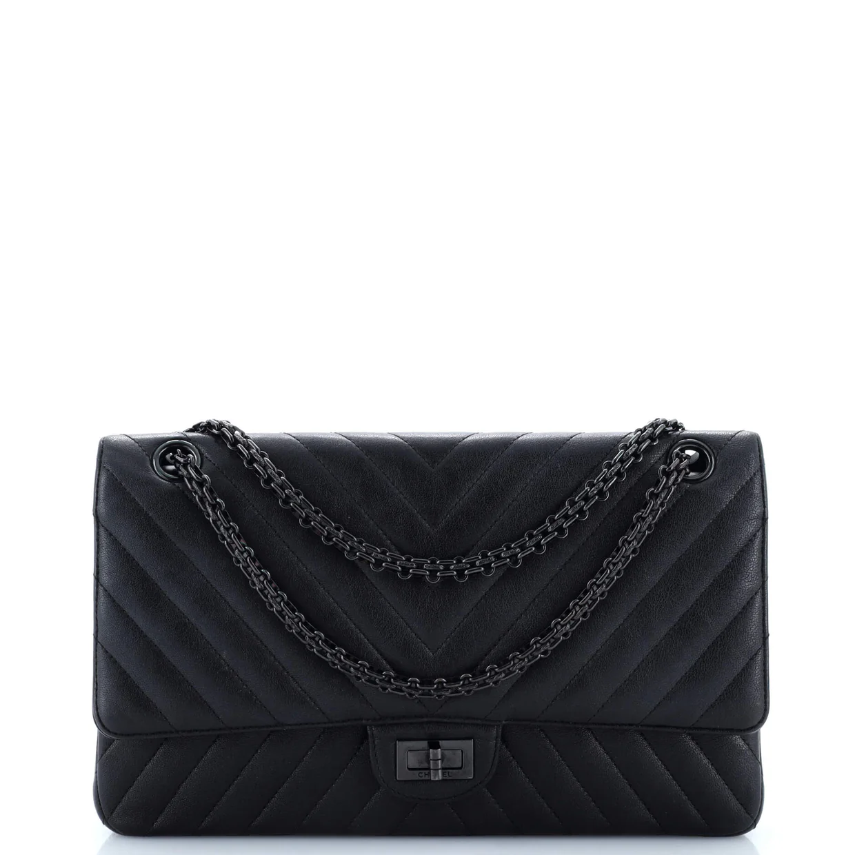 So Black Reissue 2.55 Flap Bag Chevron Sheepskin 226 - Deep Luxury