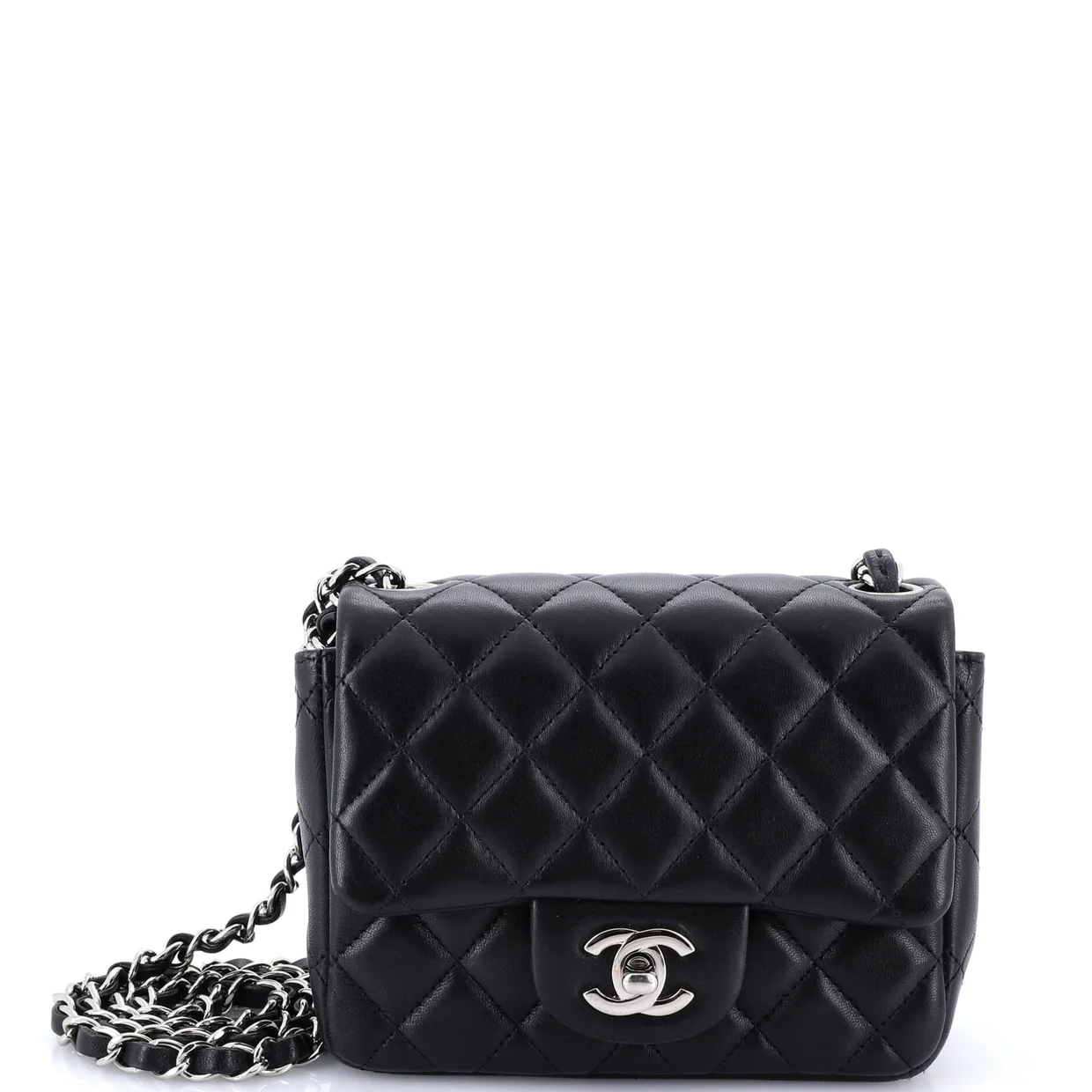 Square Classic Single Flap Bag Quilted Caviar Mini - Deep Luxury