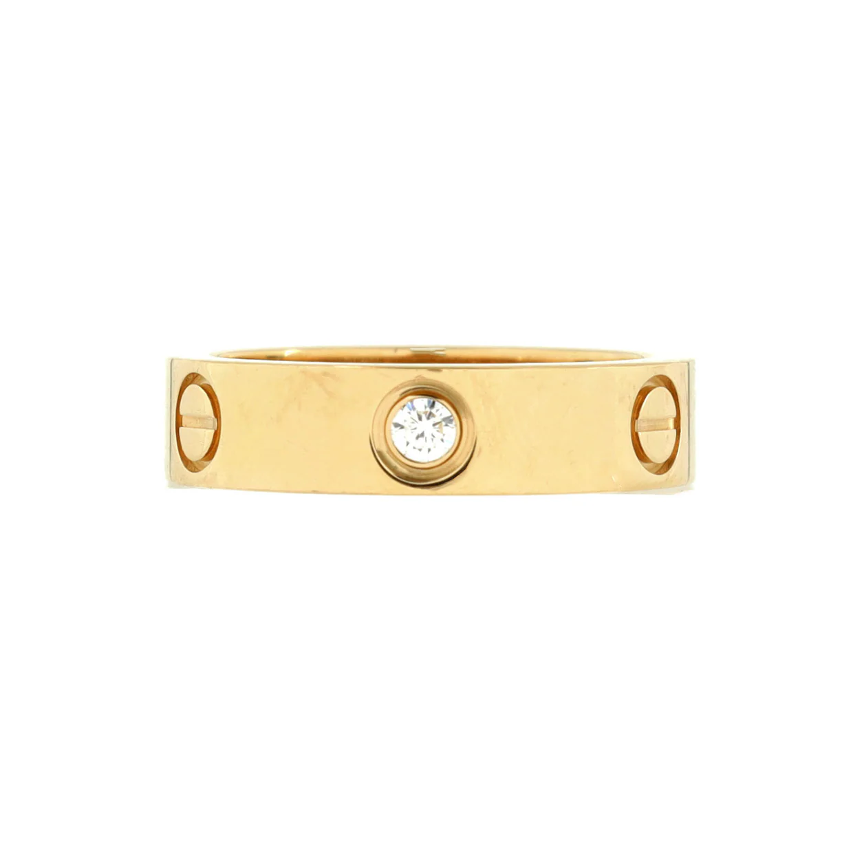 Love 3 Diamonds Band Ring 18K Yellow Gold with Diamonds - Deep Luxury