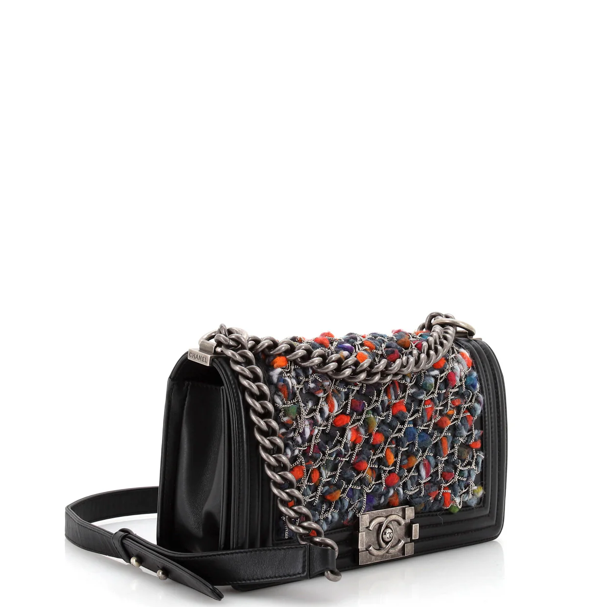 Boy Flap Bag Braided Tweed Old Medium - Deep Luxury