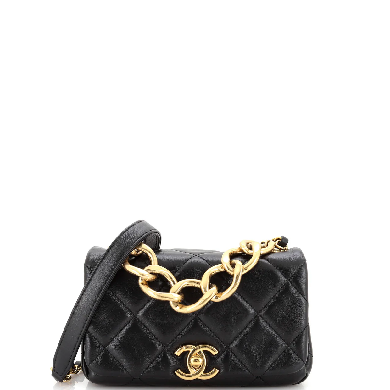 Color Match Flap Bag Quilted Lambskin Mini - Deep Luxury