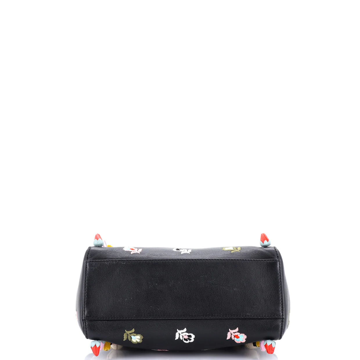 Peekaboo Bag Embroidered Leather with Floral Applique Mini - Deep Luxury